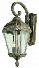  5150 BRT - Covington 2-Light Braided Crown Trim and Clear Beveled Glass Coach Wall Lantern